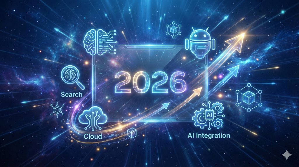 Future predictions for Google AI and technology trends in 2026 with growth indicators