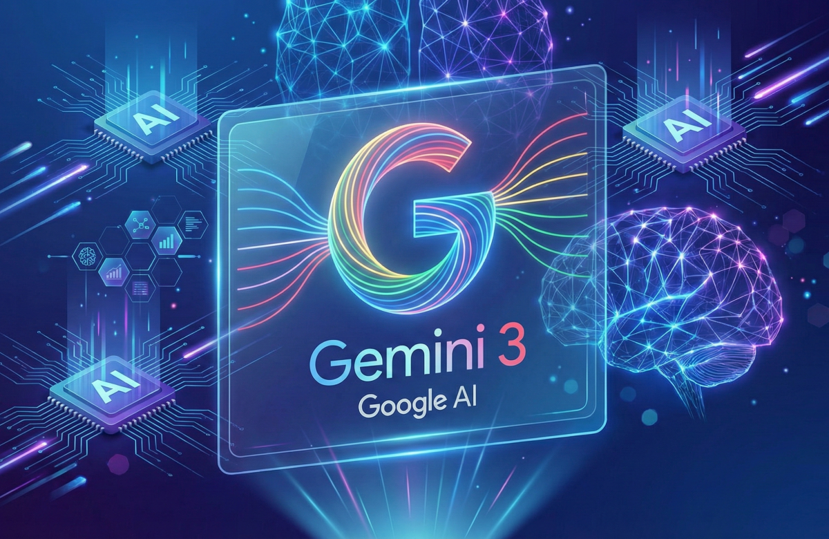 Google Gemini 3 AI interface displaying advanced neural network technology and innovation in 2025